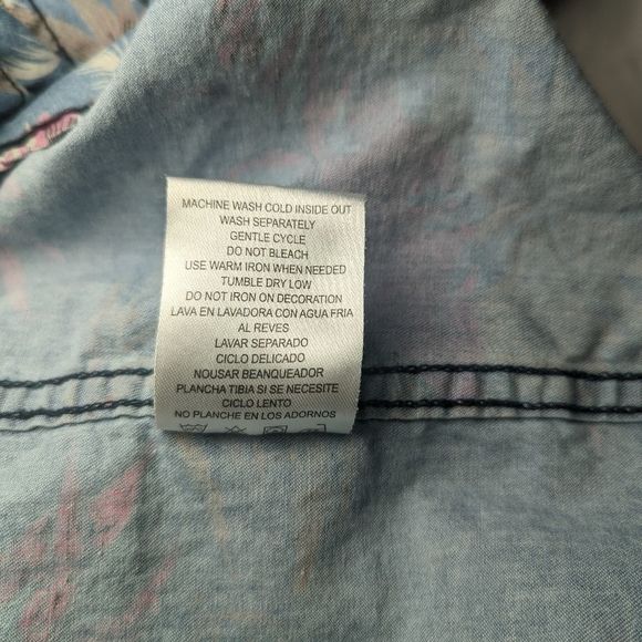 Men's Lee Size XL Hawaiian Casual Button Down Shirt Blue and Purple - Picture 5 of 8